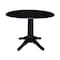 International Concepts Round 42 in Round Dual Drop Leaf Pedestal Table, 30.3 inH, Black, 42 W, 42 L, 30.3 in H, Wood K46-42DPT-27B - alternate 1